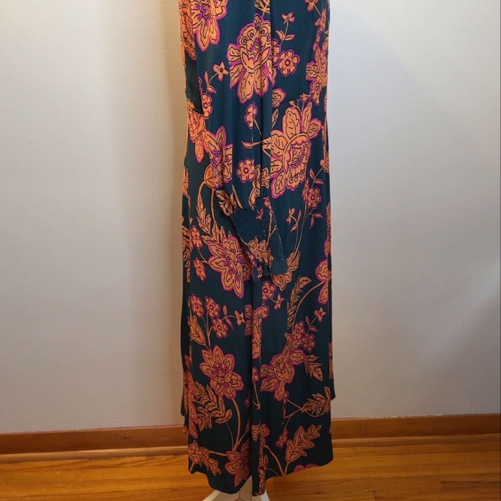 Boden Long Sleeve Floral Print Midi Dress Size 10 - Picture 3 of 8